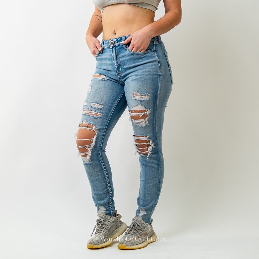 AEO Ripped & Thrashed Jegging Jeans Super Stretch X - Picture 3 of 10